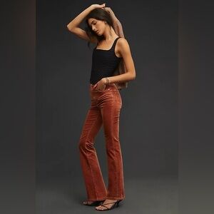 Pilcro The Icon Rust Corduroy Flare Pants